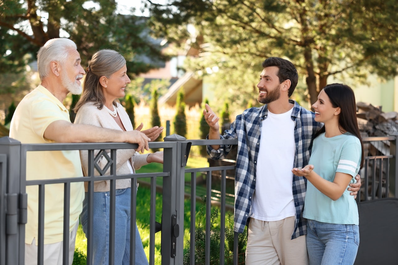 friendly neighbors that live next door to a security monitored home