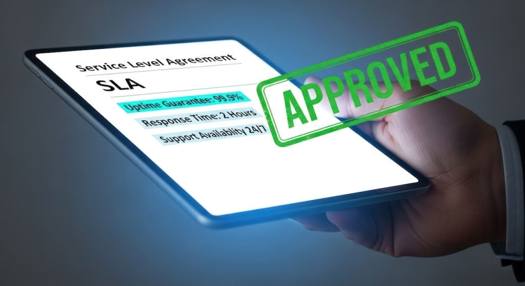 service level agreement on a tablet