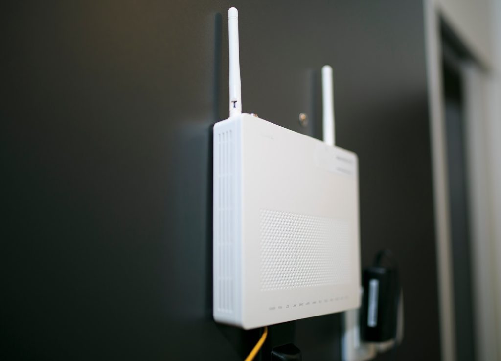 wifi receiver in a living room at a home in Wisconsin